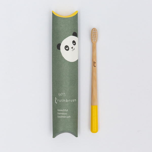 Tiny Bamboo Toothbrush for Children - Sunshine Yellow