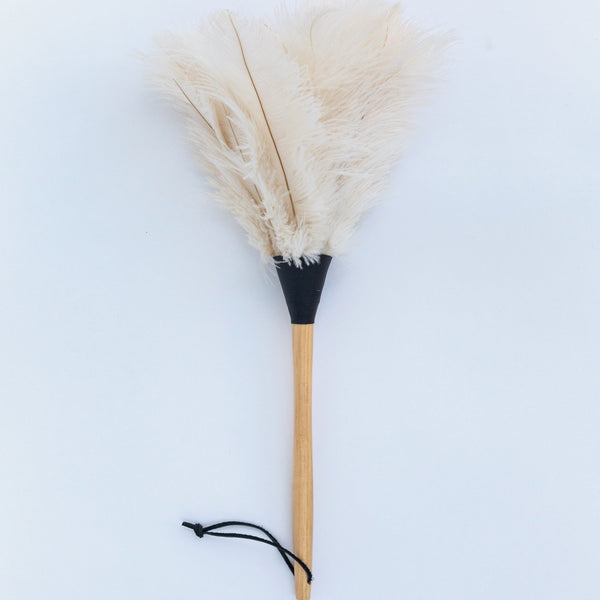 Redecker Ostrich Feather Duster, White Top 50cm