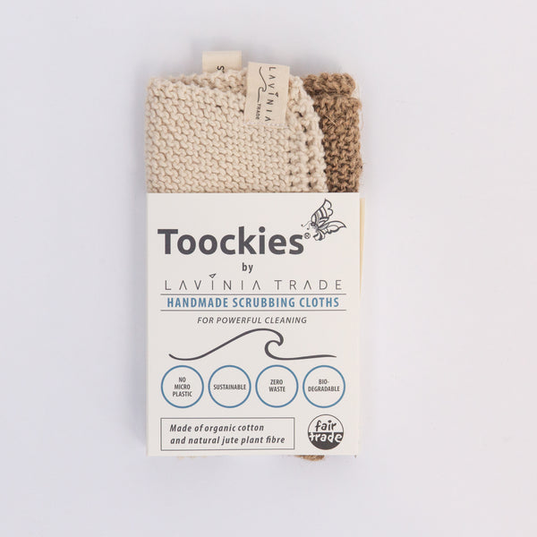 Toockies Cotton & Jute Scrubbing Cloths - Twin Pack