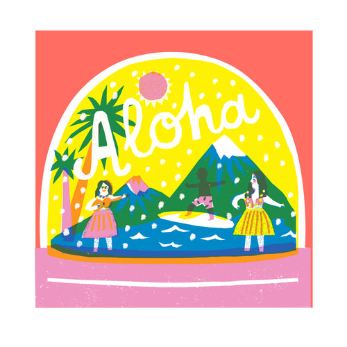 Aloha Snow Globe Card